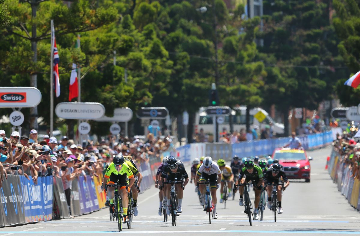 A long shot of the sprint