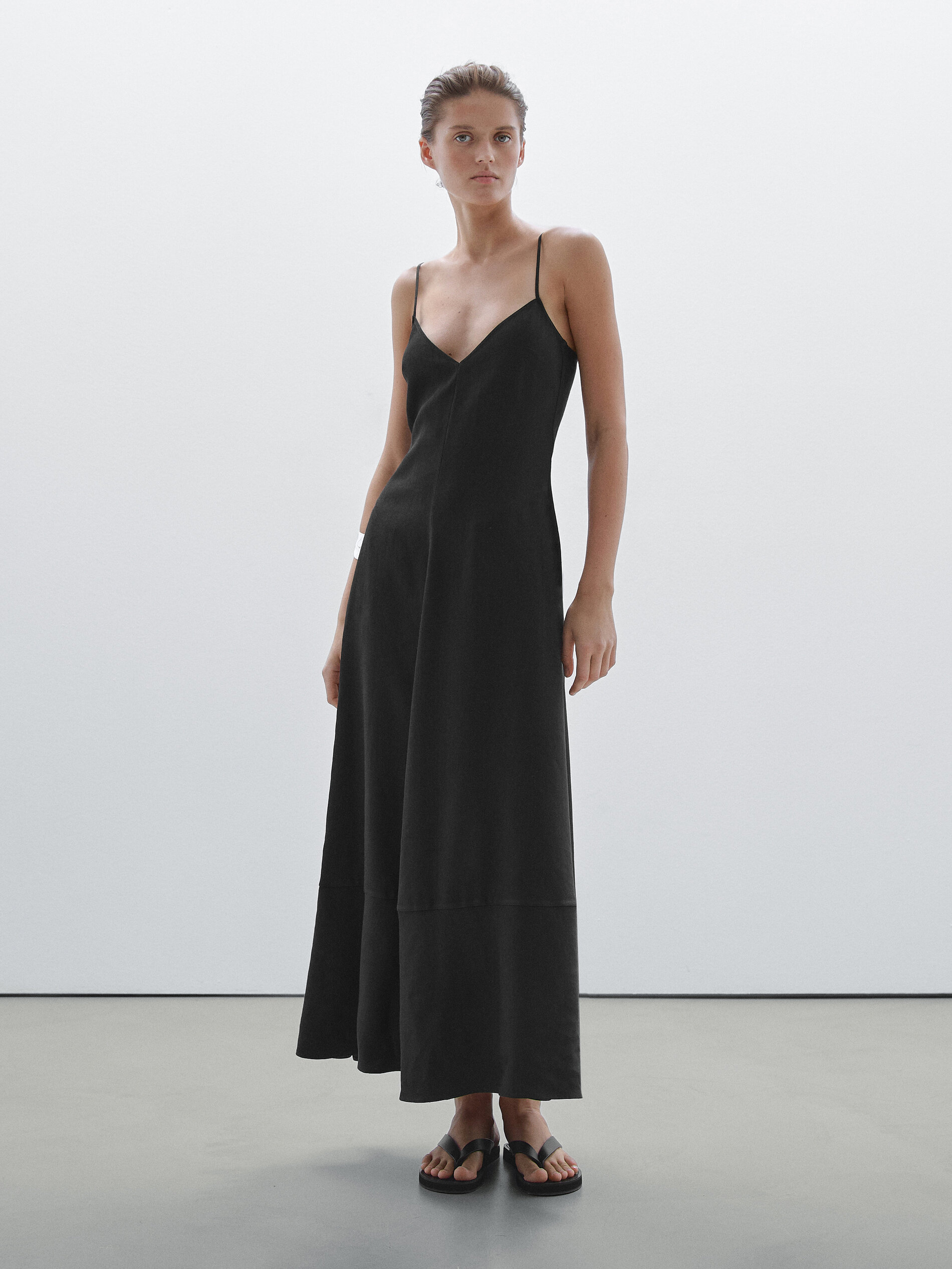 Long Flowing V-Neck Dress