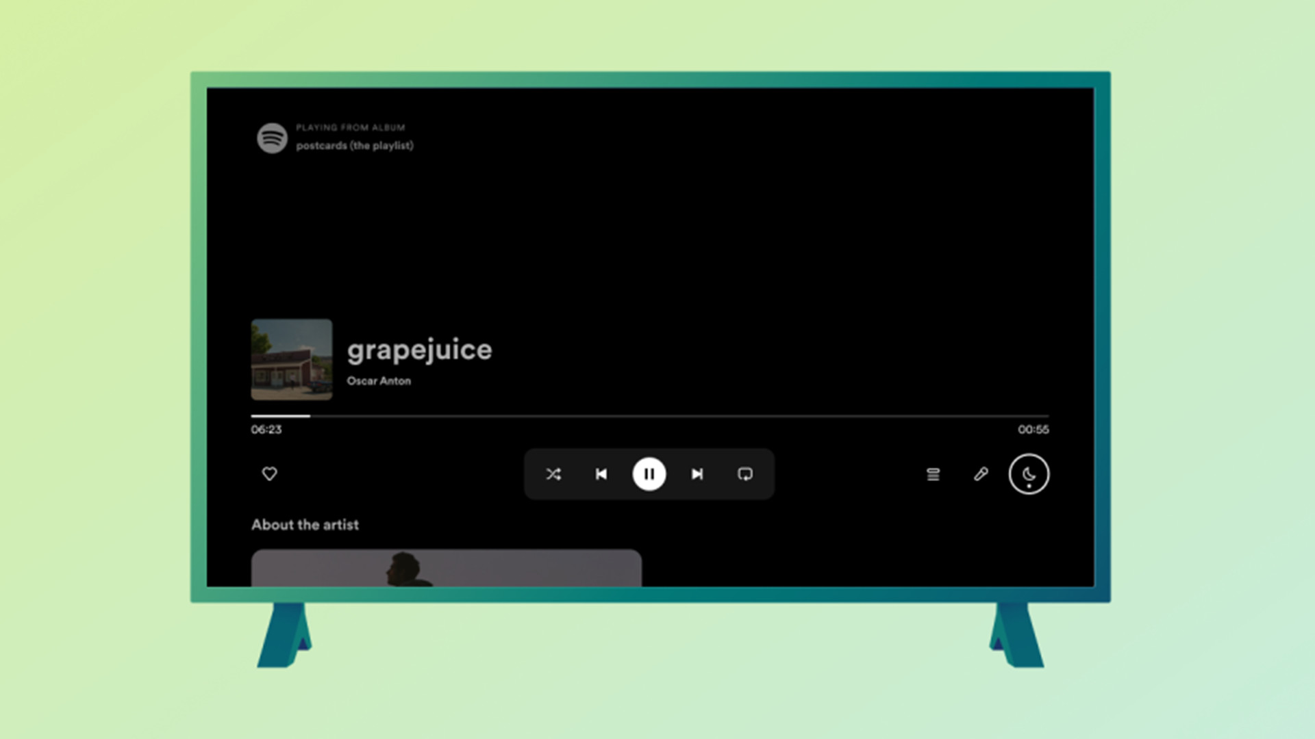 Die neue dunkle Spotify TV-App