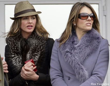 Liz-Hurley-and-Trinny Woodall, Cheltenham races