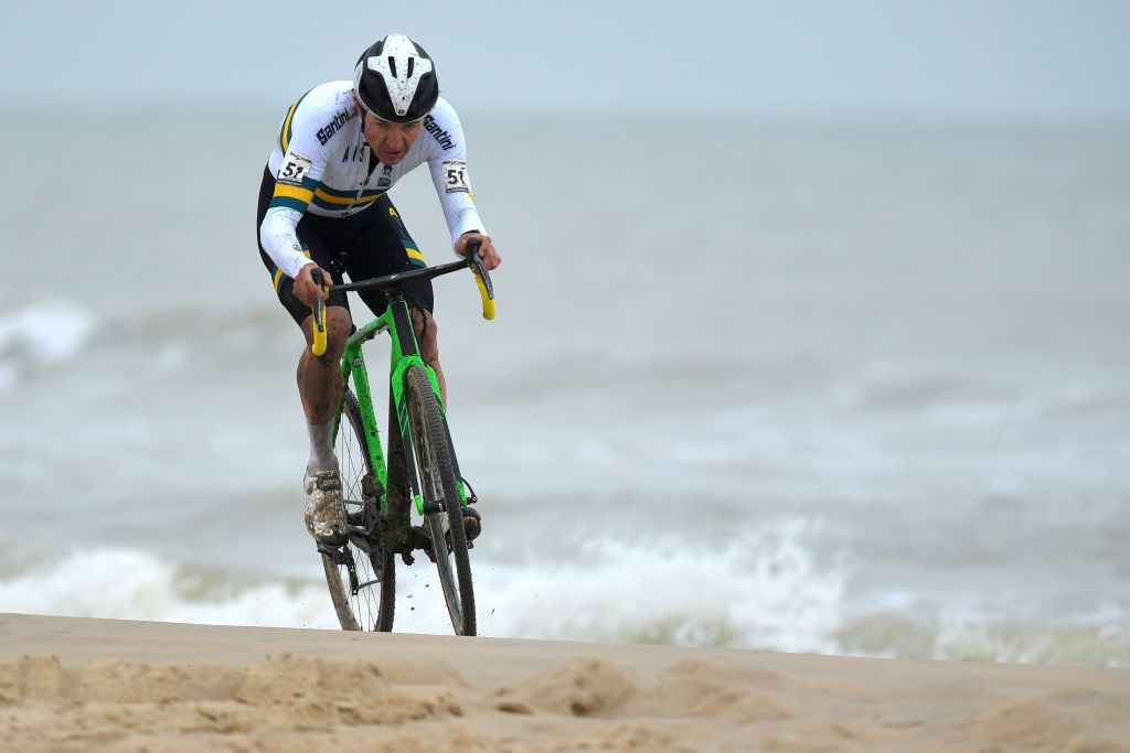 OOSTENDE BELGIUM JANUARY 31 Heinrich Haussler of Australia Sea Sand Beach during the 72nd UCI CycloCross World Championships Oostende 2021 Men Elite UCICX CXWorldCup Ostend2021 CX on January 31 2021 in Oostende Belgium Photo by Luc ClaessenGetty Images