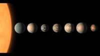 Seven Earth-like planets orbit the Trappist-1 star.