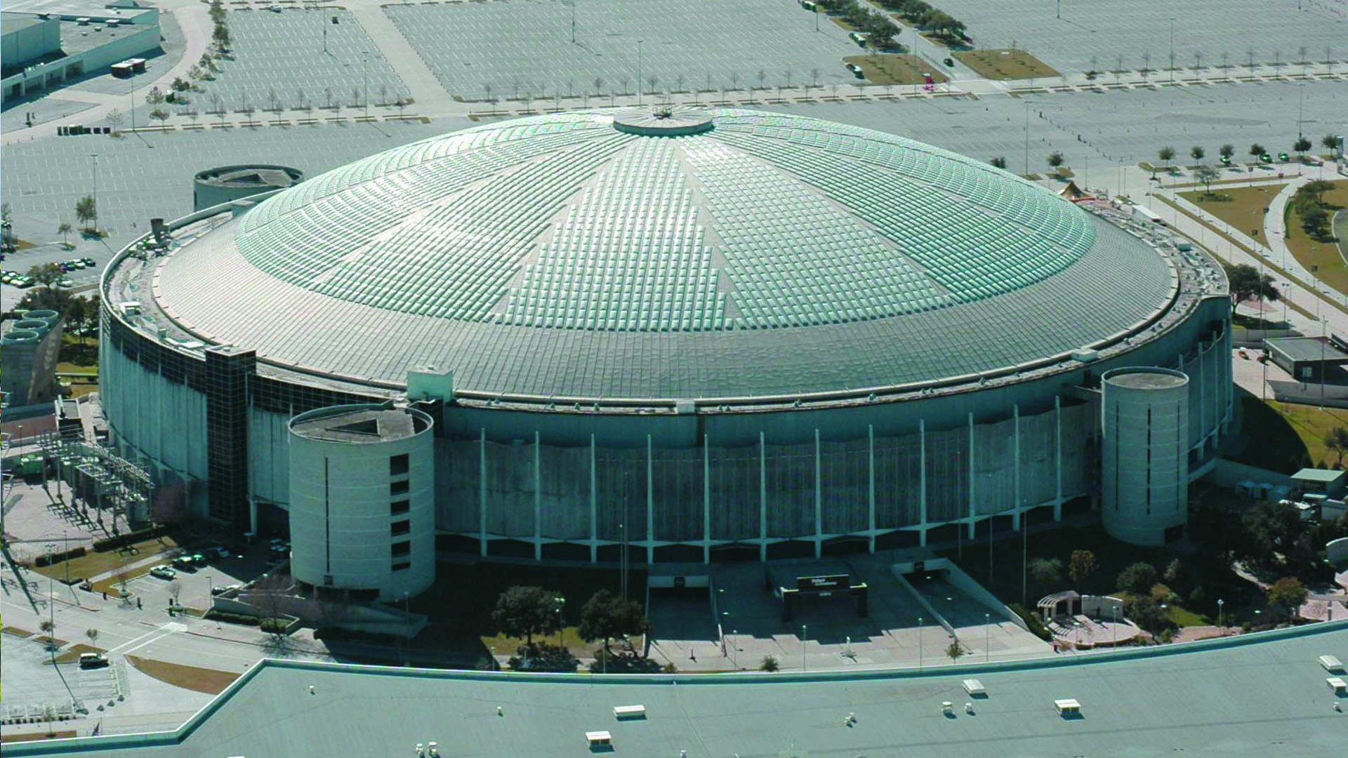 An aerial photo of Texas Astrodome.