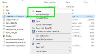 how to clean install Windows 11 - mount iso