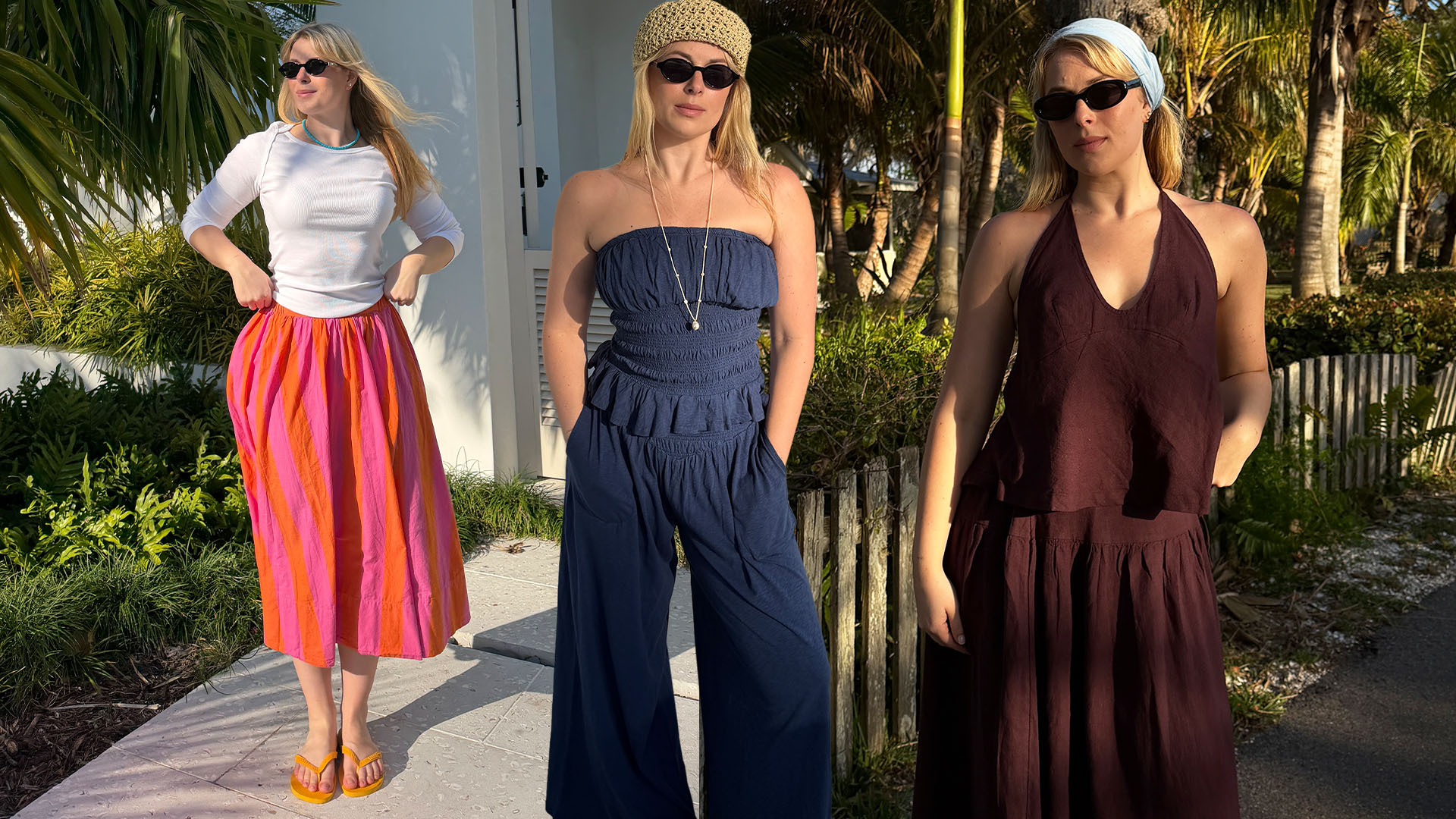 Collage of Editor Wearing Free People Outfits