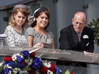 Princess Eugenie, Princess Beatrice and Prince Philip