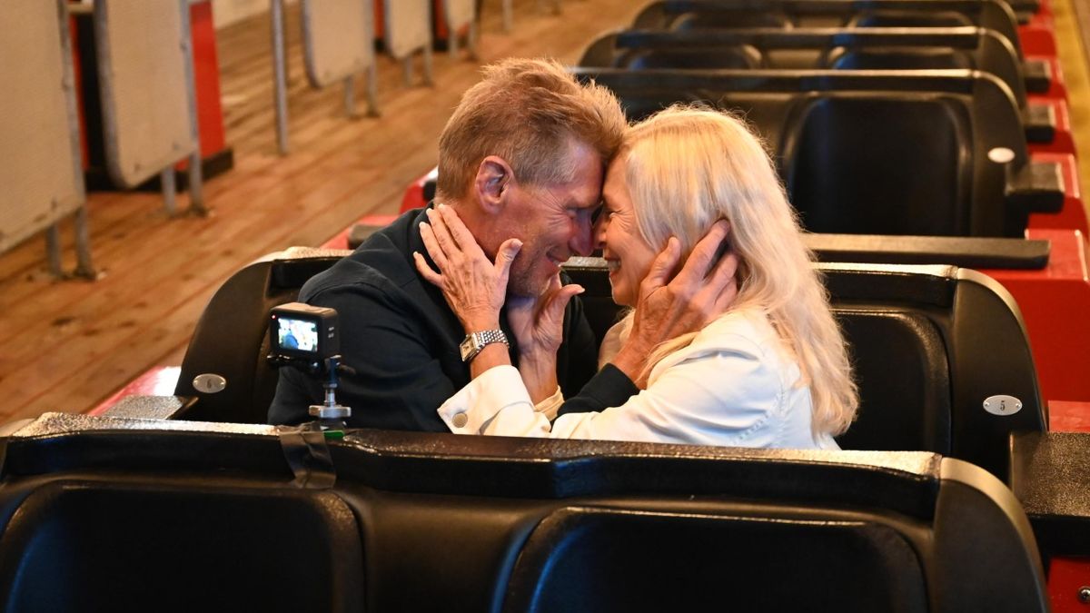 Ellen Goltzer and Gerry Turner on The Golden Bachelor.