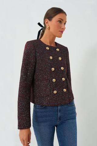 Red and Blue Tweed Marais Jacket