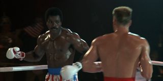 Apollo Creed and Ivan Drago boxing in Rocky IV