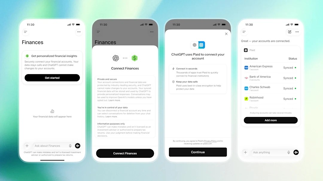 OpenAI ChatGPT personal finance experience press image