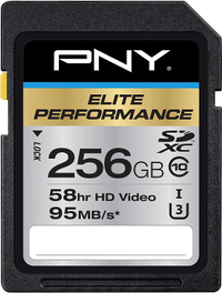 PNY 256GB SDXC Flash Memory Card: $92