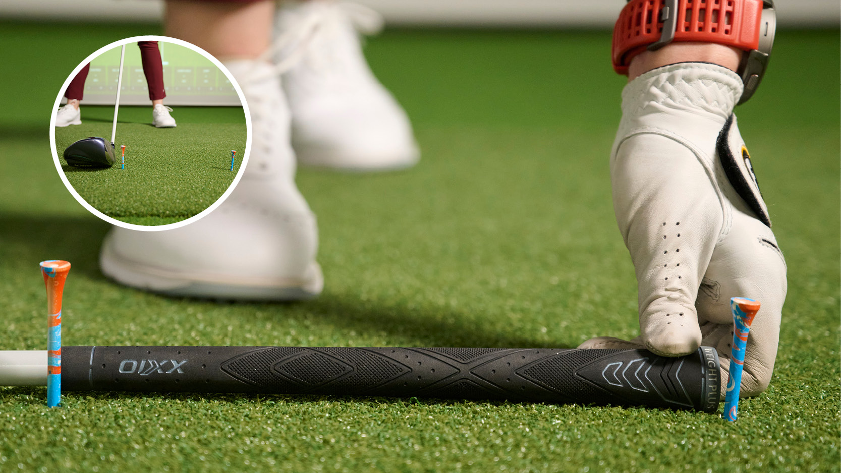 Two tee drill to promote a freewheeling swing