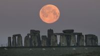 Full moon over Stonehenge.