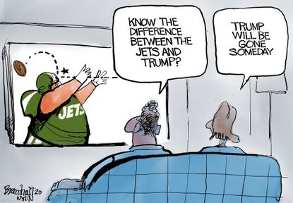 Editorial Cartoon U.S. Trump New York Jets
