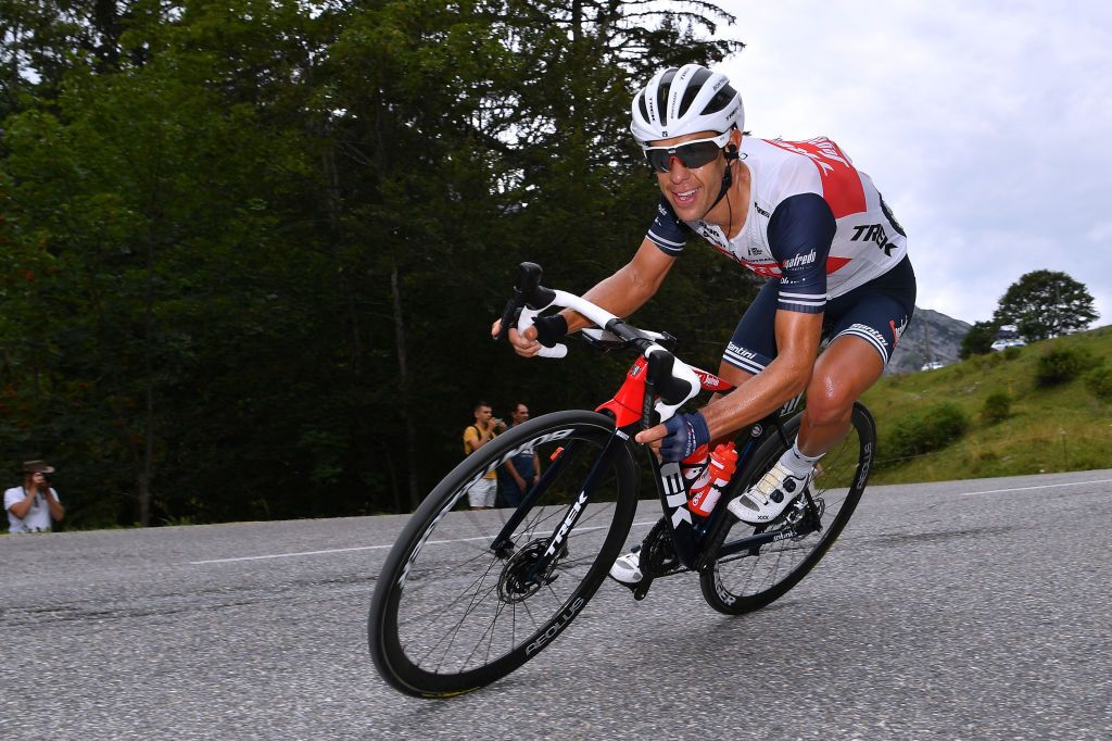 MEGEVE FRANCE AUGUST 16 Richie Porte of Australia and Team Trek Segafredo during the 72nd Criterium du Dauphine 2020 Stage 5 a 1535km stage from Megeve to Megeve 1458m dauphine Dauphin on August 16 2020 in Megeve France Photo by Justin SetterfieldGetty Images