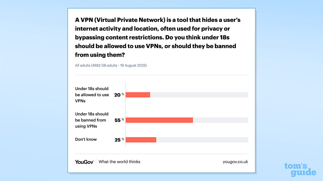 Screenshot of responses to YouGov's VPN survey