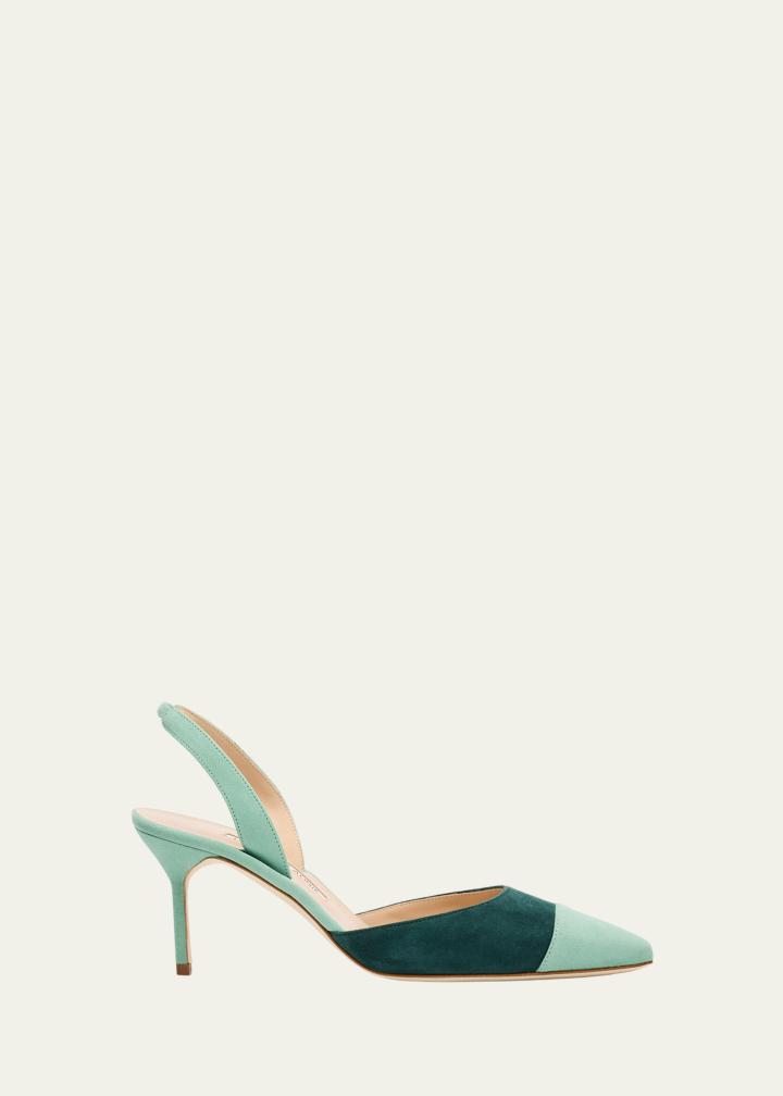 70mm Capsli Bicolor Suede Pumps