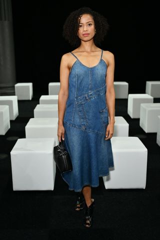 LONDON, ENGLAND - SEPTEMBER 15: Gugu Mbatha-Raw attends the JW Anderson show during London Fashion Week September 2024 at Old Billingsgate on September 15, 2024 in London, England. (Photo by Jed Cullen/Dave Benett/Getty Images)