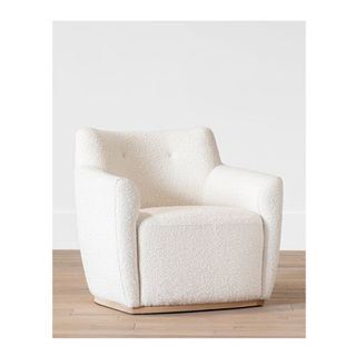 white boucle accent chair
