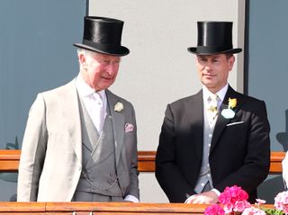 Prince Charles, Prince of Wales and Prince Edward, Earl of Wessex during Royal Ascot 2021 at Ascot Racecourse on June 15, 2021