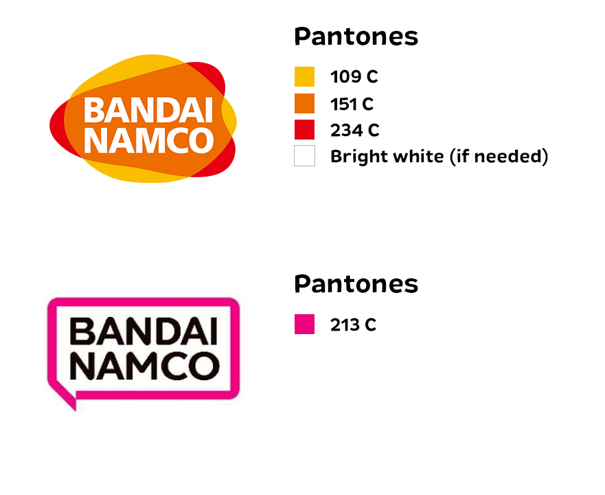 A comparison of the pantones in each logo.