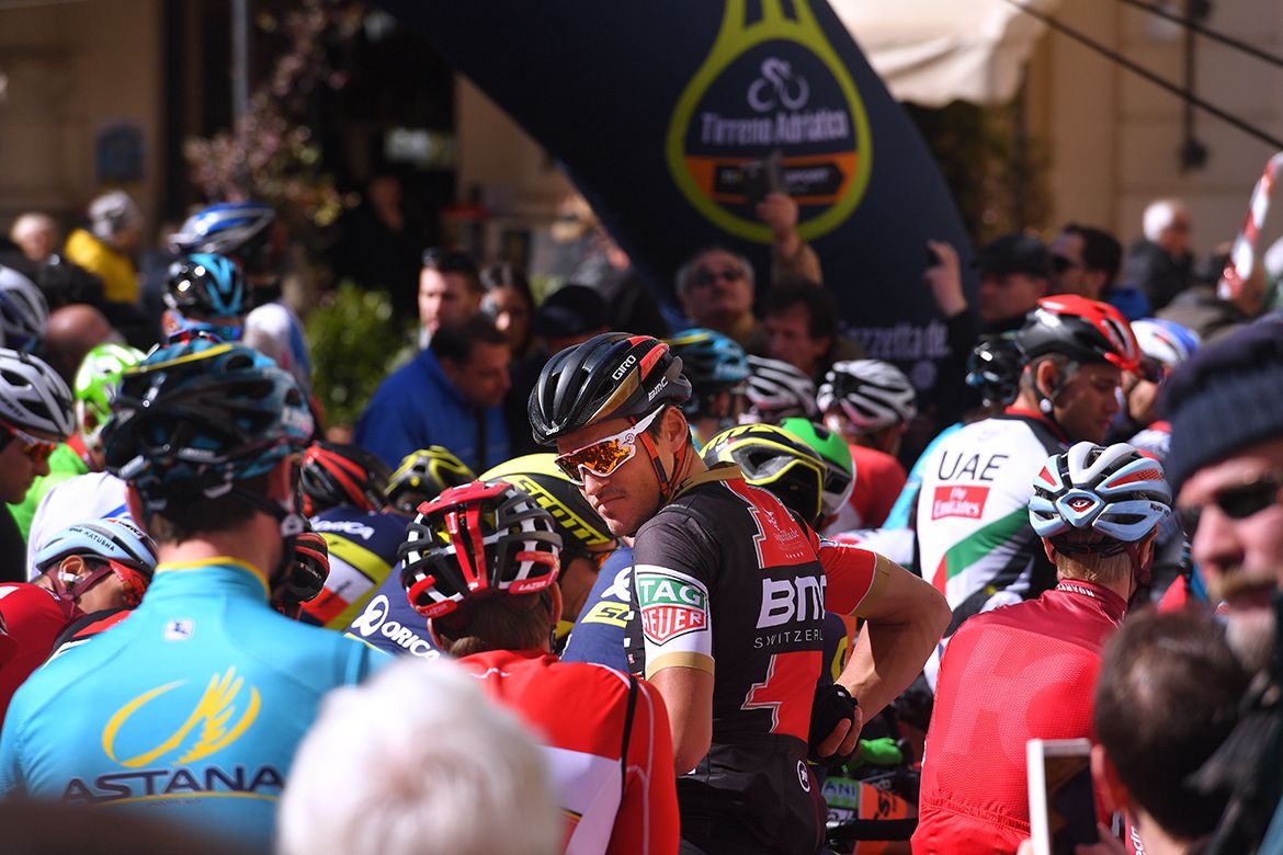 Greg Van Avermaet at the start of Tirreno-Adriatico's fifth stage