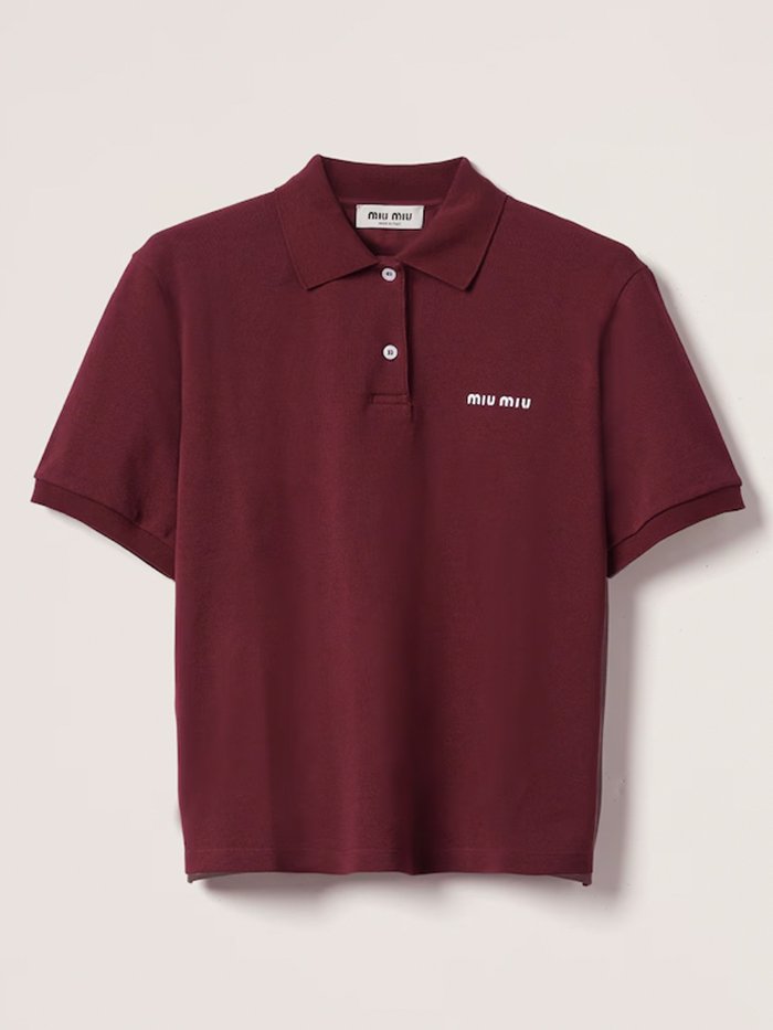 Miu Miu, Cotton Piqu&amp;eacute; Polo Shirt