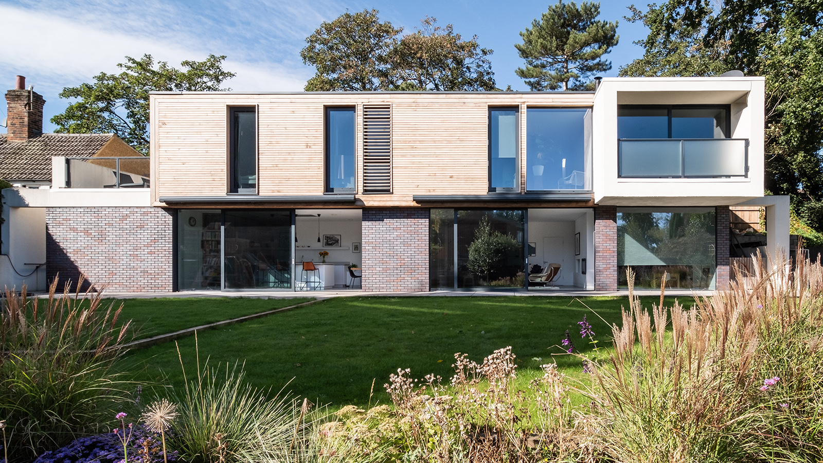 The exterior of a two storey contemporary self build home