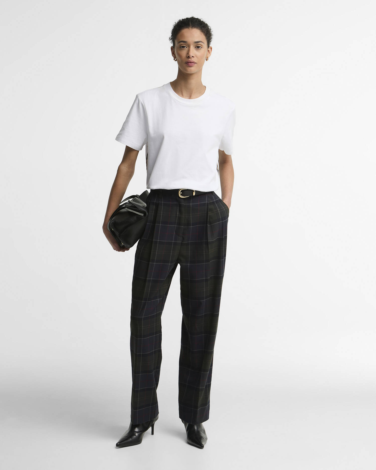 Delilah Tartan Straight-Leg Trousers