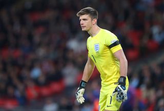 Nick Pope of England looks on during the UEFA Nations League League A Group 3 match between England and Germany at Wembley Stadium on September 26, 2022 in London, England.