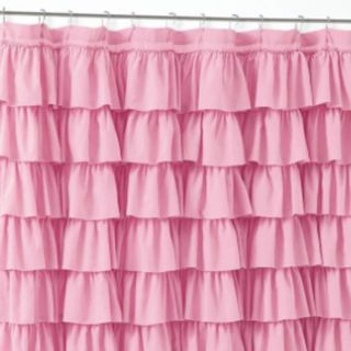 pink ruffle shower curtain 