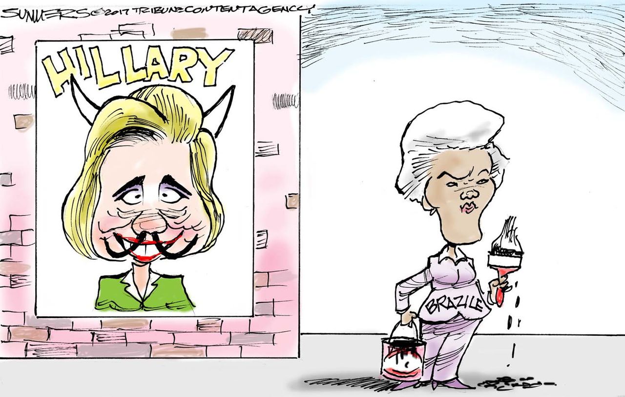 Political cartoon U.S. Hillary Clinton Donna Brazile DNC