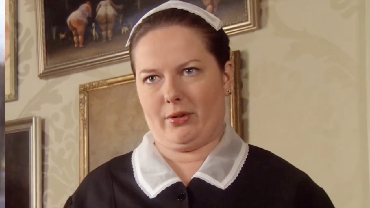 Zuzanna Szadkowski as Dorota, in her signature maid outfit in Gossip Girl.
