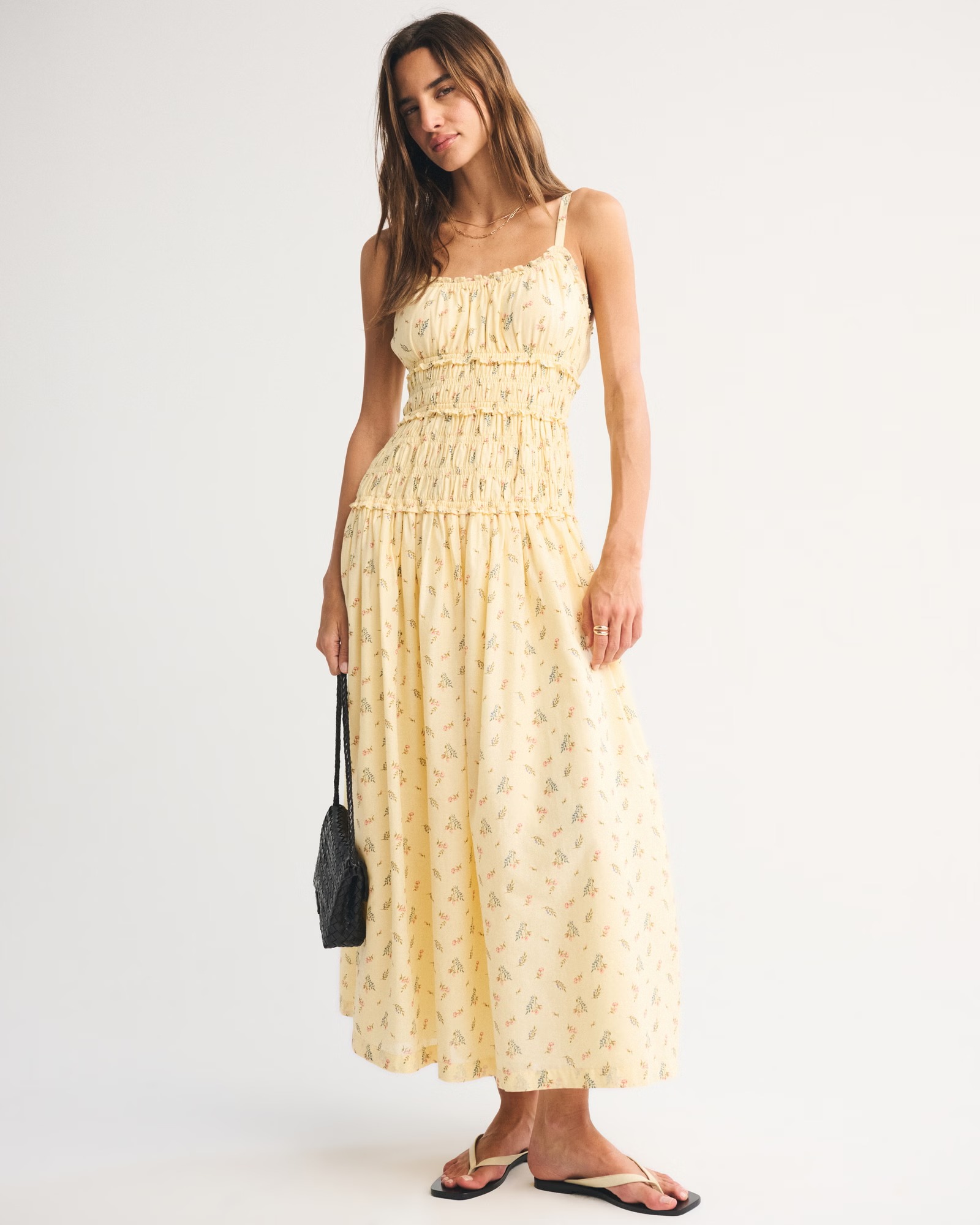 Abercrombie &amp;amp; Fitch, Bra-Free Smocked Drop-Waist Maxi Dress (Was