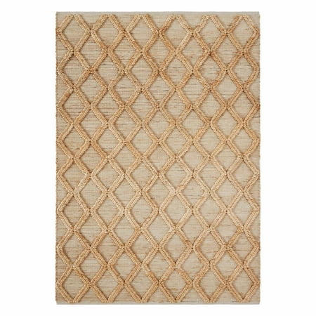 Beautiful Natural Jute Trellis Diamond Indoor Area Rug by Drew Barrymore, 5&#039; X 7&#039;