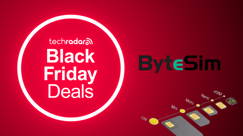 ByteSim Black Friday deal on a red techradar template