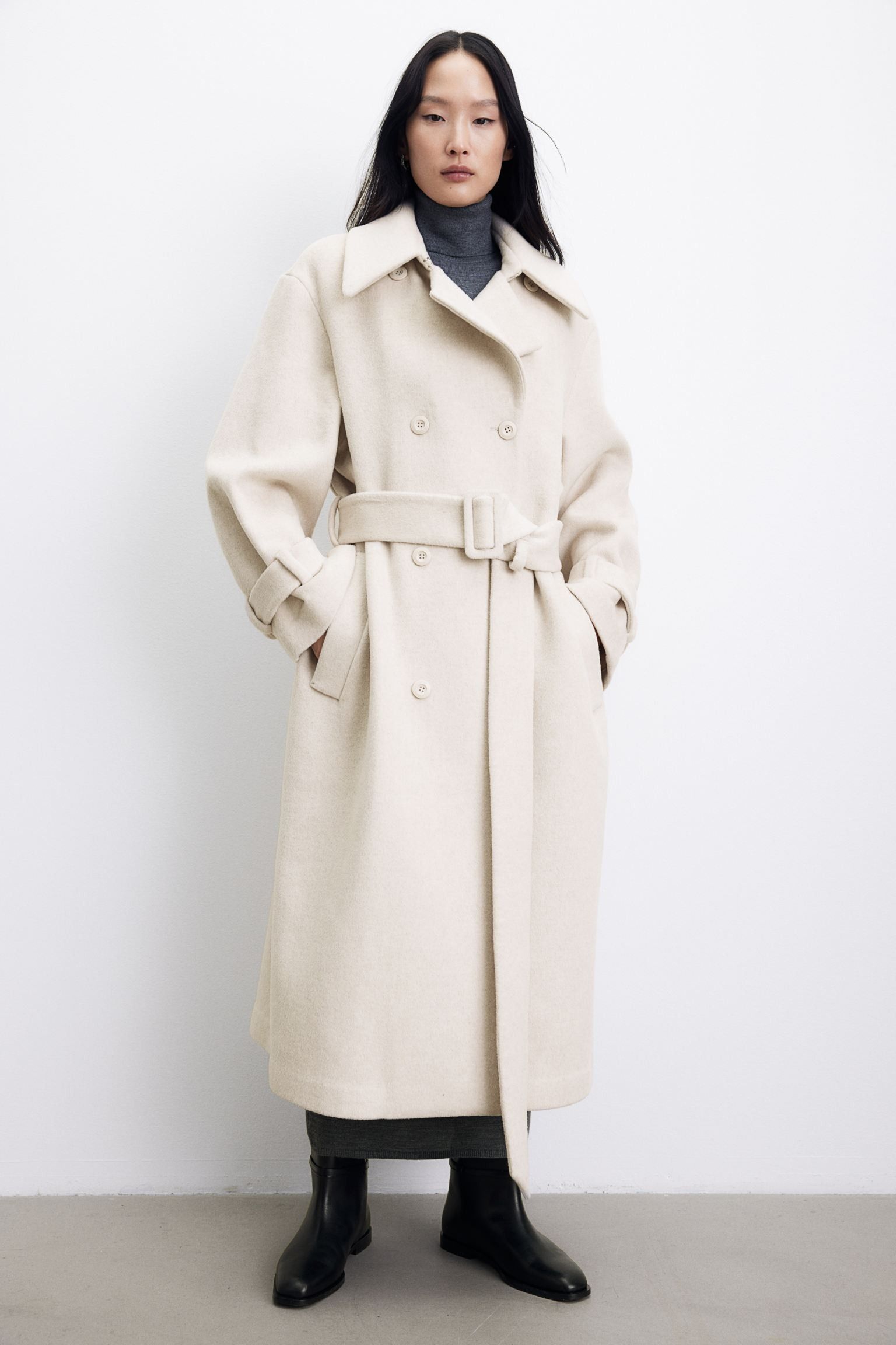 H&M cream coat