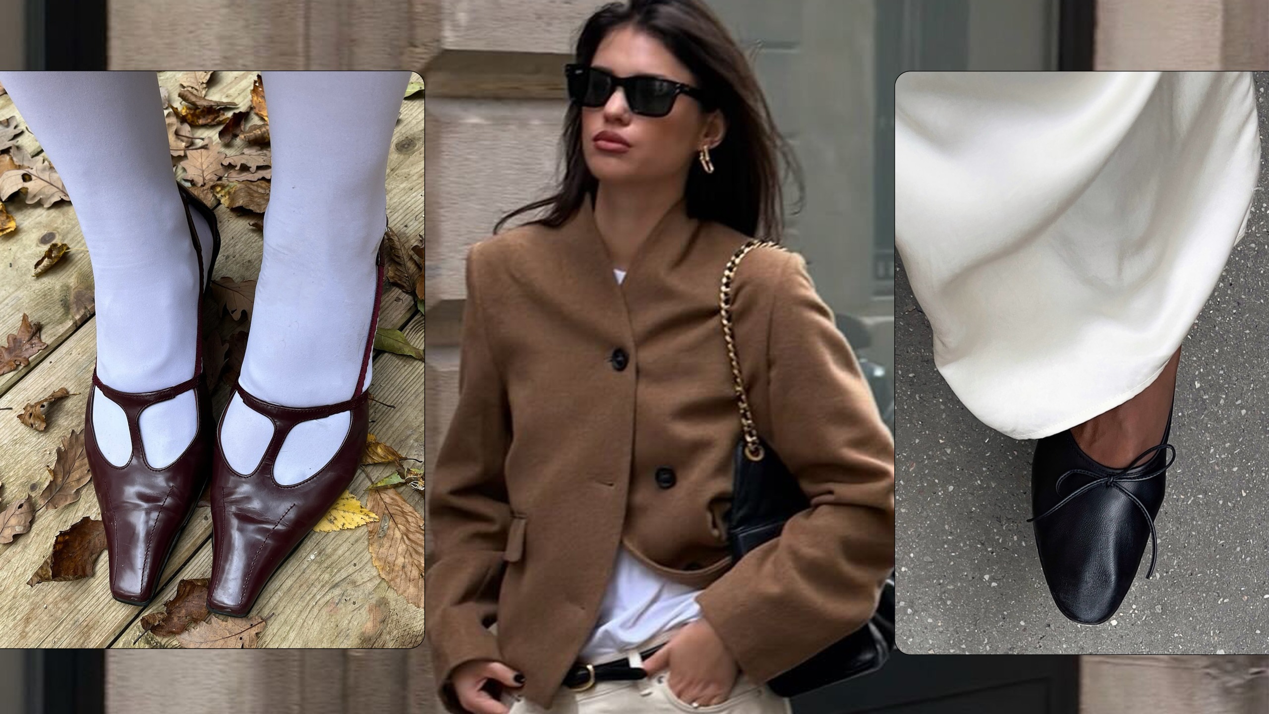 fall shoe trends in Paris shown in a collage