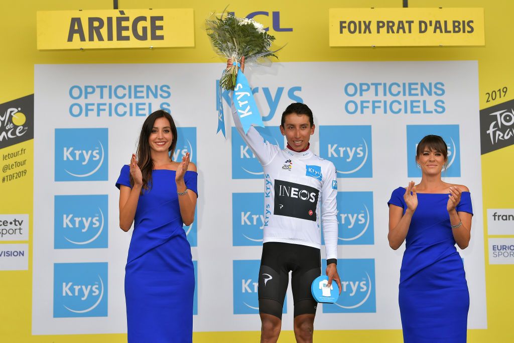 Bernal in white after stage 15