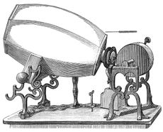 A sketch of an 1859 model of &Eacute;douard-L&eacute;on Scott de Martinville's phonautograph.