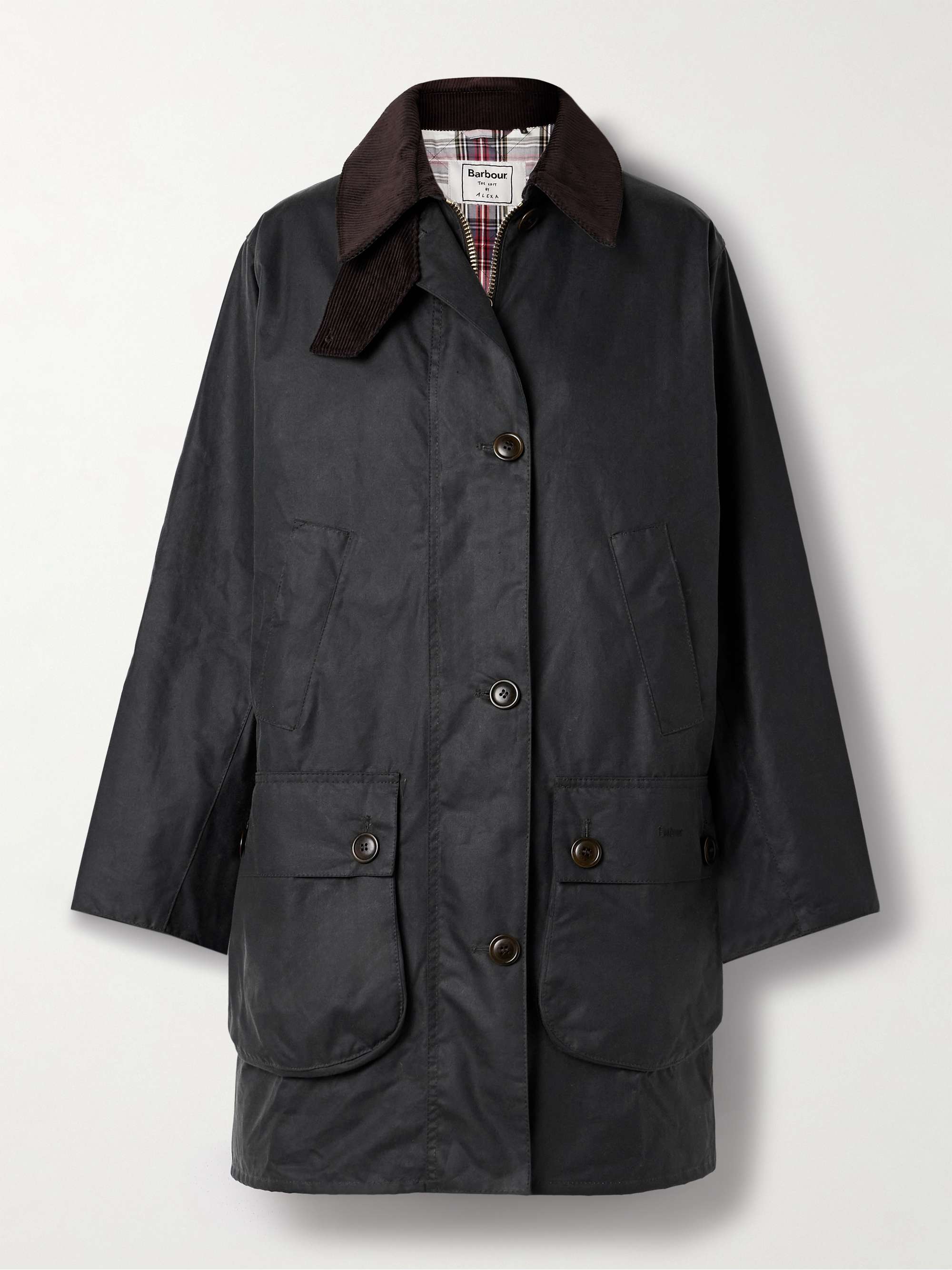 + Barbour the Edit by Alexa Loren Corduroy-Trimmed Waxed-Cotton Jacket