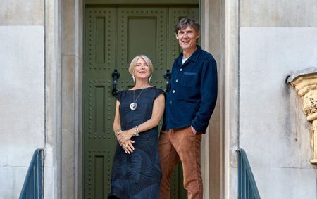 Man and woman on front porch