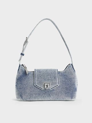 Charles & Keith, Arwen Denim Belted Shoulder Bag