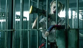 Birds of Prey Harley Quinn talking through a jail cell door