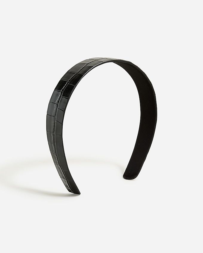 Croc-Embossed Leather Headband