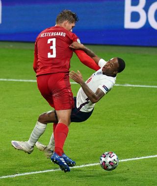 England's Raheem Sterling was a thorn in Denmark's side throughout