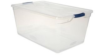 Rubbermaid clear stackable storage bins