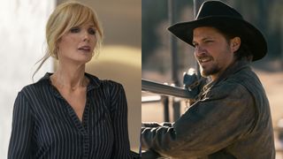 From left to right: Kelly Rielly in Dutton Ranch and Luke Grimes in Marshals. 