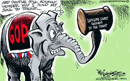 Political cartoon U.S. GOP Supreme Court SCOTUS Brett Kavanaugh Trump conservatives