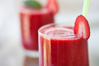 Healthy snack ideas: berry protein smoothie